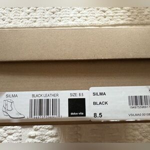 Dolce Vita Silma Black Leather Ankle Boots